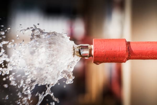 Fire sprinkler head discharge
