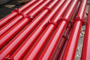 Grooved couplings on steel pipe