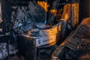 The aftermath of a kitchen fire