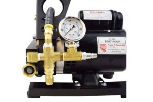 Pump priming a hydrostatic test pump