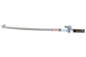 A flexible fire sprinkler drop with a bracket