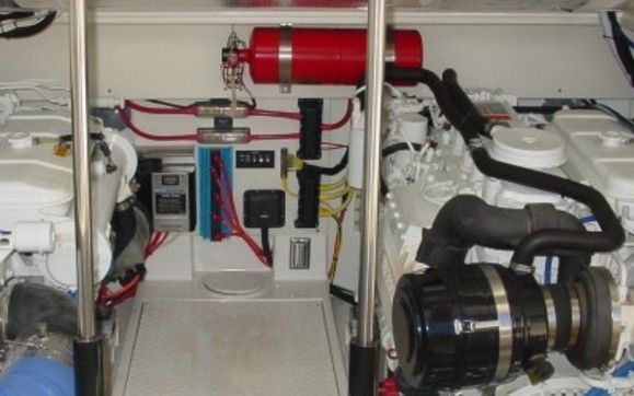 Protección contra incendios marinos en una sala de máquinas