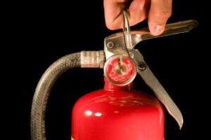 Close-up of a fire extinguisher