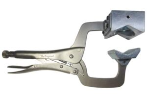 Pilot clamp for drilling holes in metal pipe