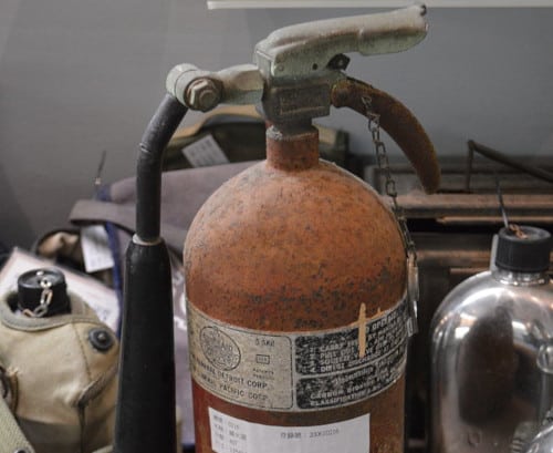 Un extintor oxidado