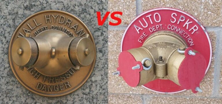 Hidrantes de pared vs conexiones para el departamento de bomberos